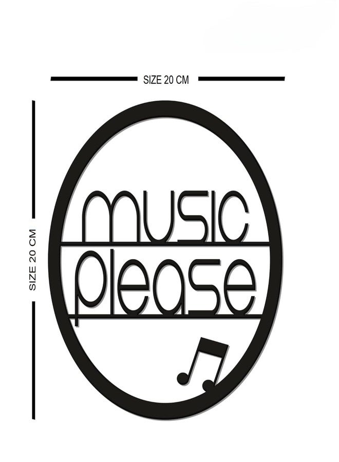 BLIND SHOP Music Please Designer Wood Wall Hanging - Decorative Home Wall Decor for Living Room - Modern Wooden Hanger for Stylish Decoration (Size 20X20X1.5 CM) - Image 2
